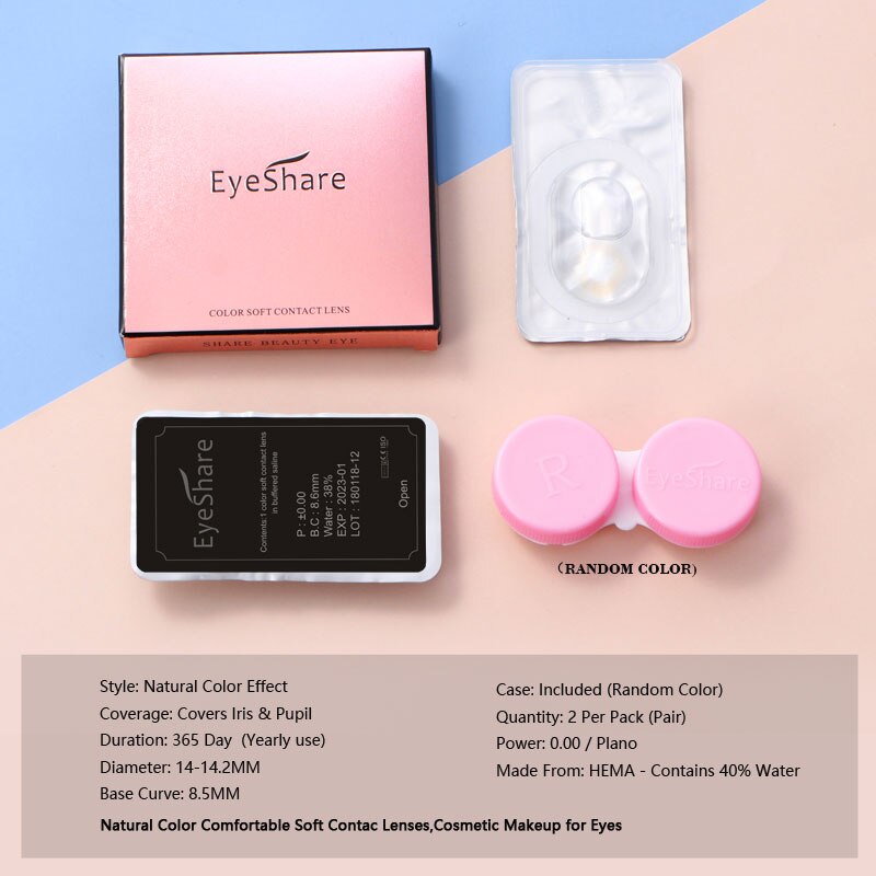 EYESHARE 1 Pair Natural Color Lenses Colored Contact Lenses for Eyes High Quality Lenses Yearly Beautiful Pupli  Eye Color Lense