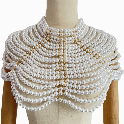 Stonefans Festival Top Pearl Shoulder Bra Necklace Dress Accessories 2 –  Aamayas