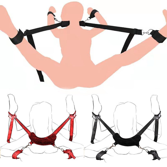 Adjustable Handcuffs & Ankle Cuffs Adult Sex Toys for Woman Couples Restraints Collar Erotic Bdsm Bondage Set Fetish Games Adult